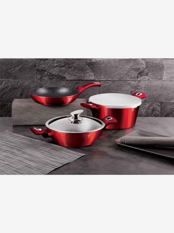 Berlingerhaus Комплект чинии с мраморна повърхност 5 бр Burgundy Metallic Line BERLINGERHAUS