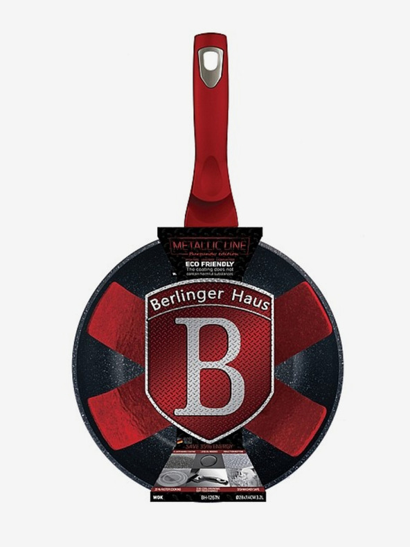 Berlingerhaus Wok тиган с мраморно покритие BERLINGERHAUS Burgundy Metallic Line (28 см)