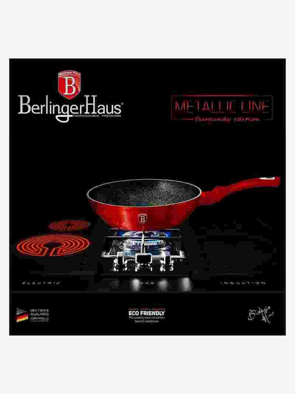 Berlingerhaus Wok тиган с мраморно покритие BERLINGERHAUS Burgundy Metallic Line (28 см)