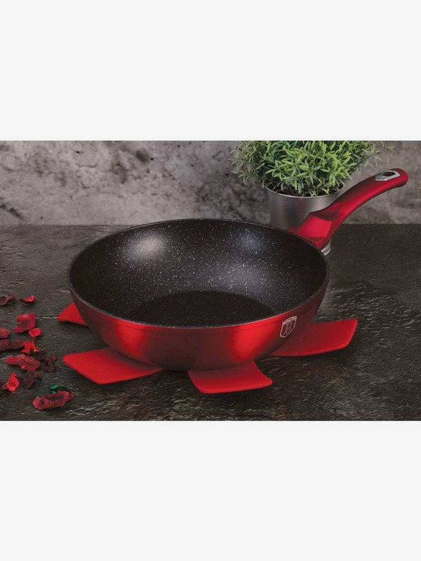 Berlingerhaus Wok тиган с мраморно покритие BERLINGERHAUS Burgundy Metallic Line (28 см)