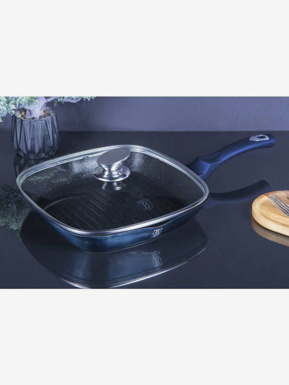 Berlingerhaus Тавичка за грил с мраморна повърхност и капак 28 см BERLINGERHAUS Metallic Line Aquamarine Edition