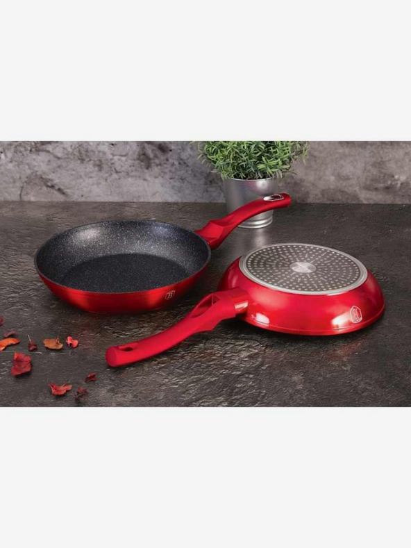 Berlingerhaus Тиган с мраморно покритие 20 см Burgundy Metallic Line BERLINGERHAUS