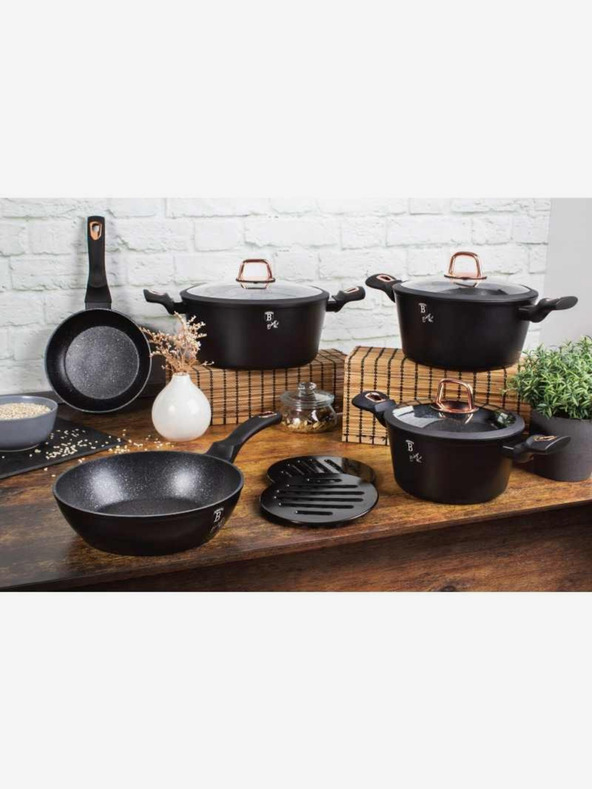 Berlingerhaus Грил тиган с мраморна повърхност 28 см Black Rose Collection BERLINGERHAUS