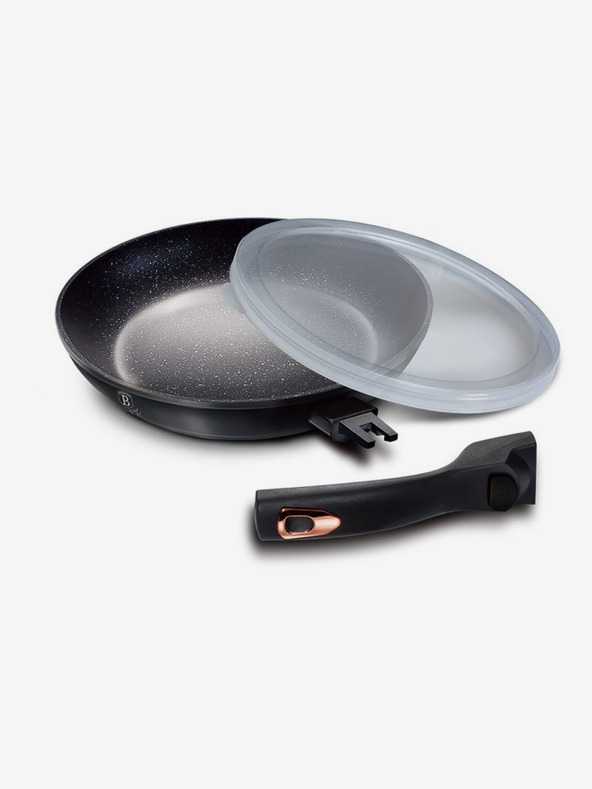 Berlingerhaus Тиган с подвижна дръжка + капак 24 см Black Rose Collection BERLINGERHAUS