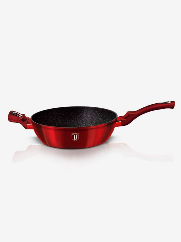 Berlingerhaus Дълбок тиган с мраморно покритие и капак 28 см Burgundy Metallic Line BERLINGERHAUS