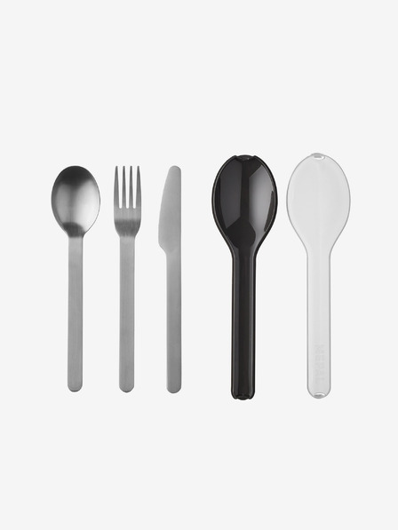 Mepal Комплект прибори за хранене от неръждаема стомана Mepal Ellipse в сребристо и черно