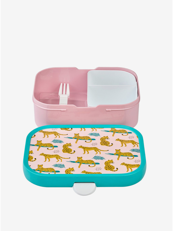 Mepal Детска кутия за закуски Mepal Campus Leopard тюркоазено-розова