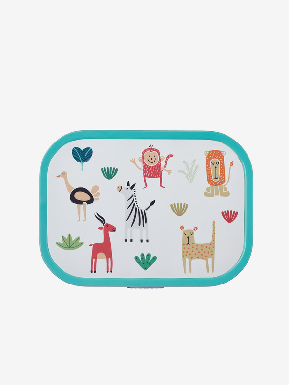 Mepal Тюркоазено и бяло Детска кутия за закуски Mepal Campus Animal Friends