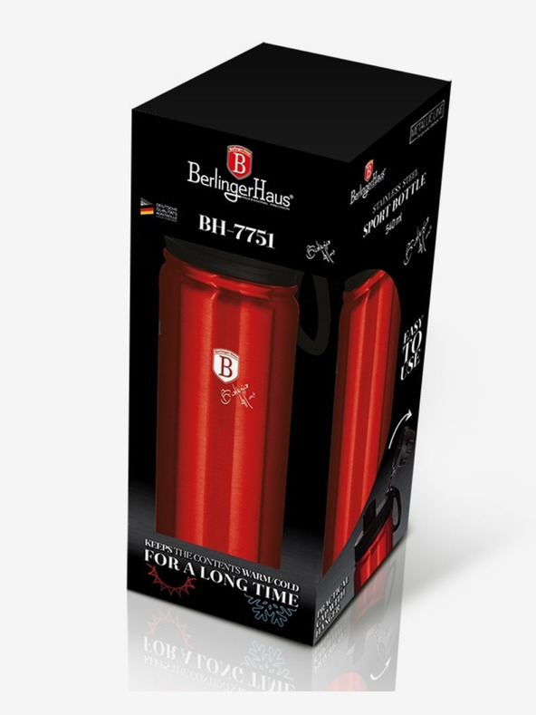 Berlingerhaus Спортна бутилка от неръждаема стомана 0,54 л BERLINGERHAUS Burgundy Metallic Line
