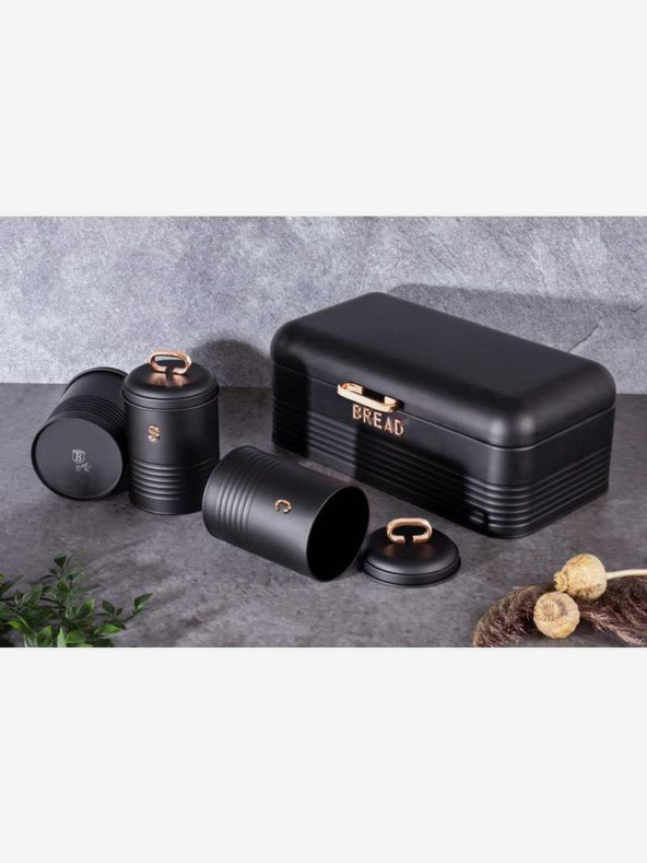 Berlingerhaus Комплект хлебарка и кутия за храна 4 броя Black Rose Collection BERLINGERHAUS