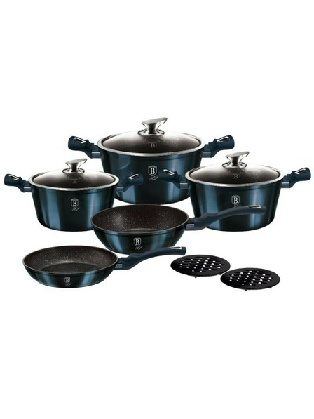 Berlingerhaus Комплект съдове с мраморно покритие 10 бр. Aquamarine Metallic Line BERLINGERHAUS