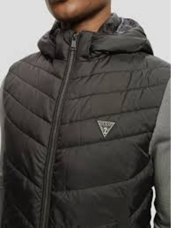 Guess Jeans Мъжки черен елек с качулка Guess jeans