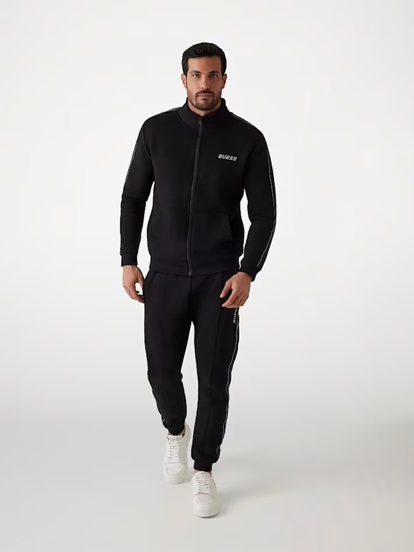Guess Jeans Мъжки черен суитшърт със странично лого Guess jeans