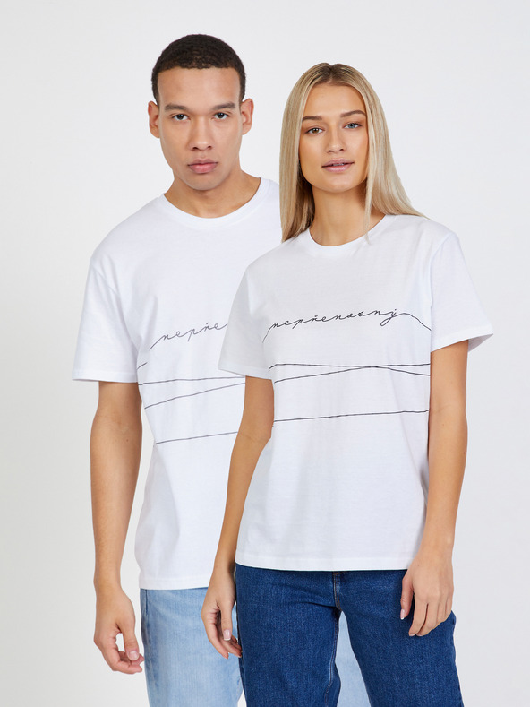 DOBRO Бяла унисекс тениска Dobro. Дестигматизиране на ХИВ ДОБРО.