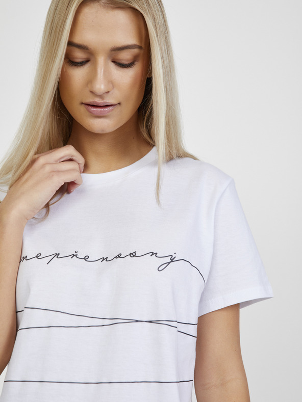 DOBRO Бяла унисекс тениска Dobro. Дестигматизиране на ХИВ ДОБРО.