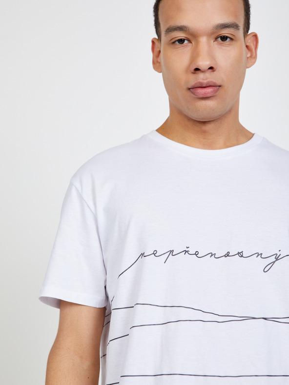 DOBRO Бяла унисекс тениска Dobro. Дестигматизиране на ХИВ ДОБРО.