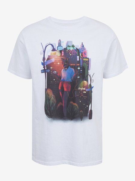 DOBRO Бяла мъжка тениска с принт Zoot DOBRO. Котка