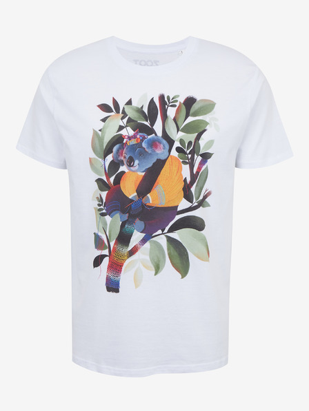 DOBRO Бяла мъжка тениска с принт Zoot DOBRO. Коала