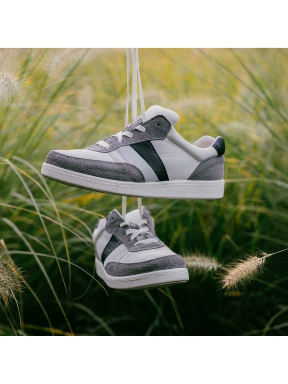 BOTAS *** Дамски кожени маратонки / кецове в бяло-сиво-черно Botas Organic