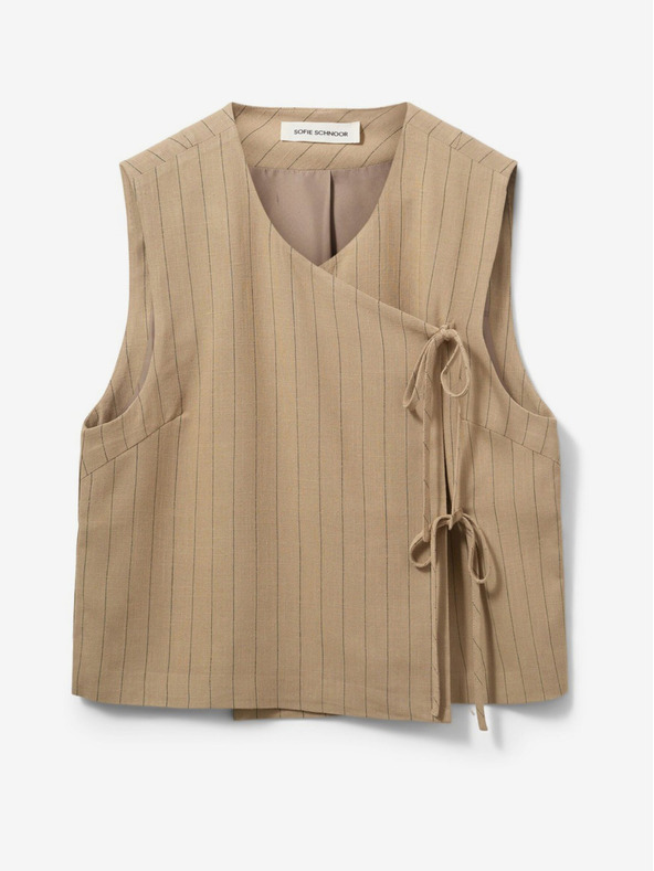 Sofie Schnoor Кафява дамска жилетка на райета Sofie Schnoor