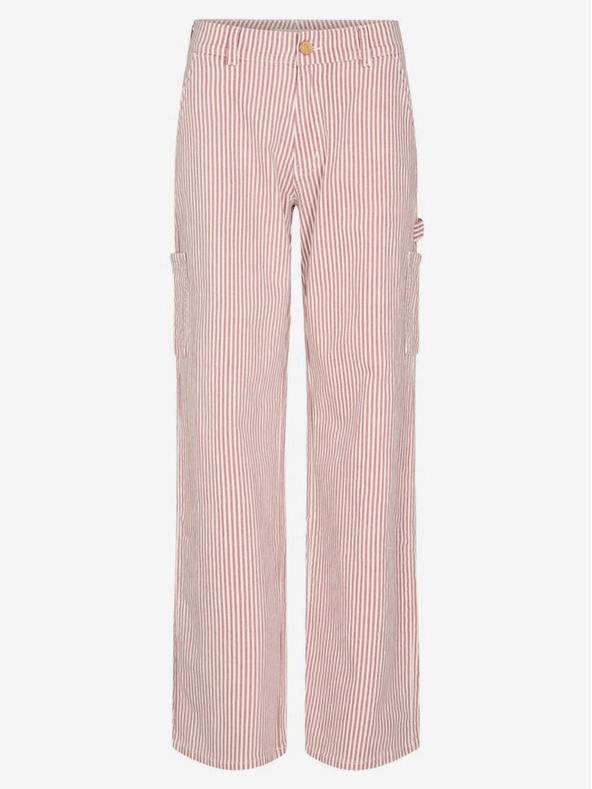 Sofie Schnoor Бели и червени дамски раирани торбести панталони Sofie Schnoor