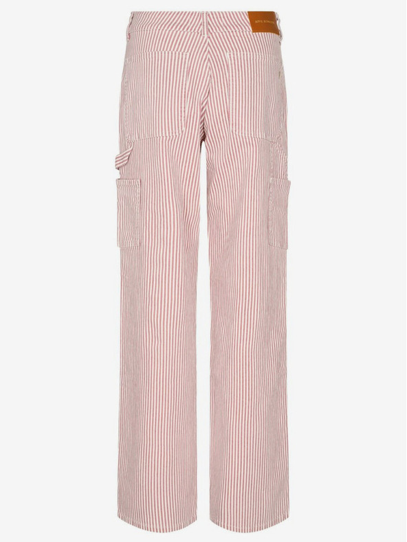 Sofie Schnoor Бели и червени дамски раирани торбести панталони Sofie Schnoor