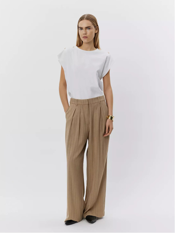 Sofie Schnoor Кафяв дамски панталон на райета Sofie Schnoor