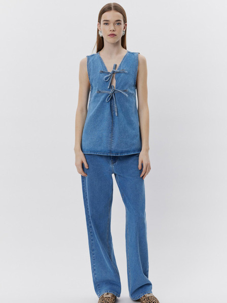 Sofie Schnoor Син дамски топ от деним Sofie Schnoor