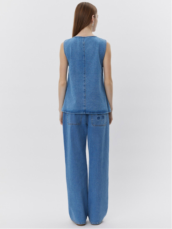 Sofie Schnoor Син дамски топ от деним Sofie Schnoor