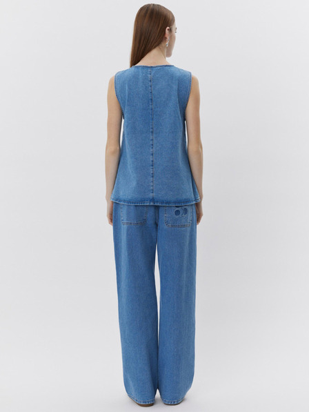 Sofie Schnoor Син дамски топ от деним Sofie Schnoor