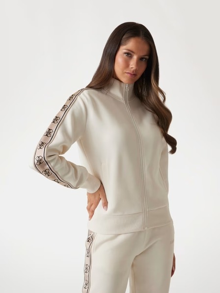 Guess Jeans Дамска бяла блуза със странично лого Guess jeans