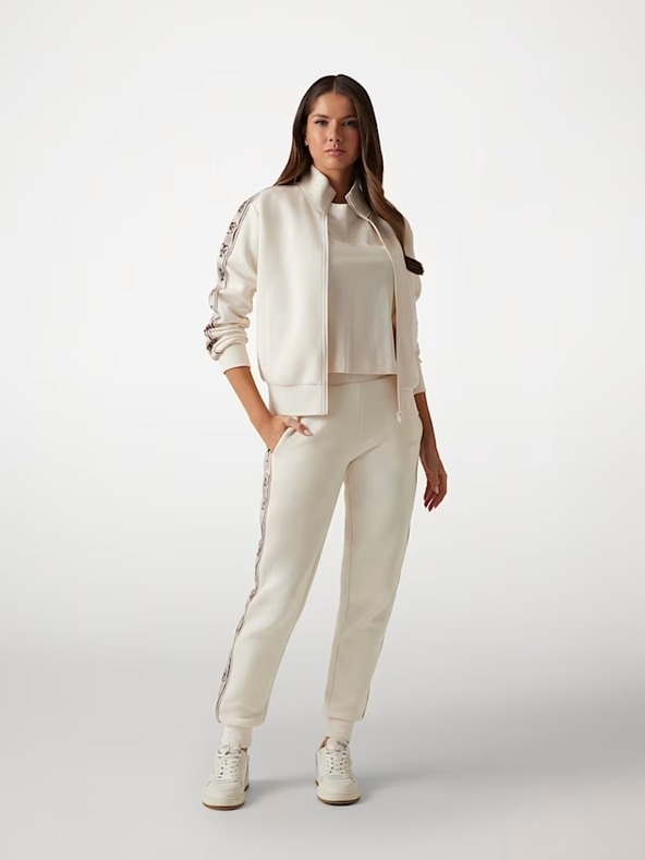 Guess Jeans Дамска бяла блуза със странично лого Guess jeans