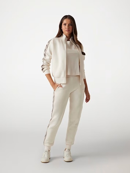 Guess Jeans Дамска бяла блуза със странично лого Guess jeans