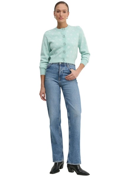 Guess Jeans Дамска зелена жилетка от вълнена смес с лого 4G Guess jeans