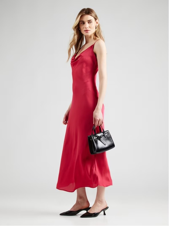 Guess Jeans Дамска червена сатенена рокля Guess jeans