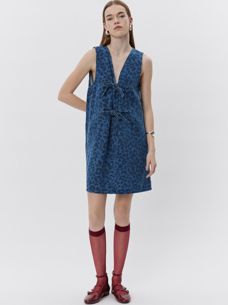 Sofie Schnoor Синя дамска дънкова рокля с шарка Sofie Schnoor