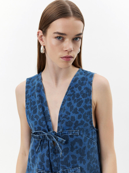 Sofie Schnoor Синя дамска дънкова рокля с шарка Sofie Schnoor