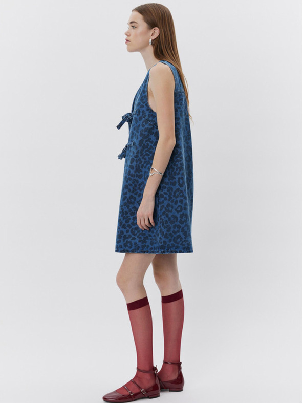 Sofie Schnoor Синя дамска дънкова рокля с шарка Sofie Schnoor