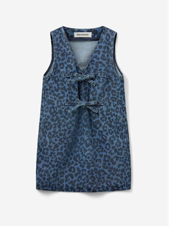 Sofie Schnoor Синя дамска дънкова рокля с шарка Sofie Schnoor