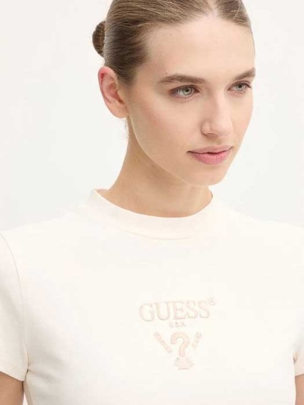 Guess Jeans Дамска бяла crop тениска Colette Guess jeans