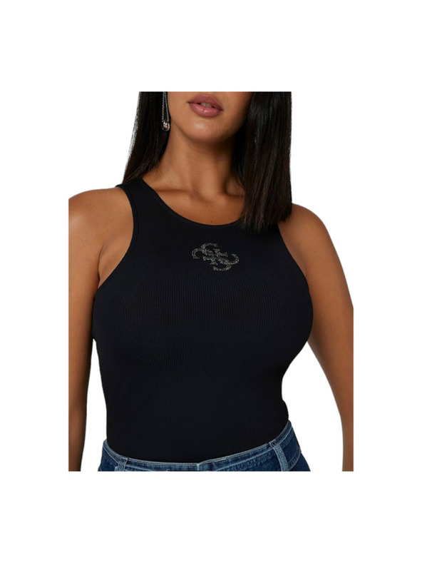 Guess Jeans Дамско черно тилко с 4G лого Guess jeans