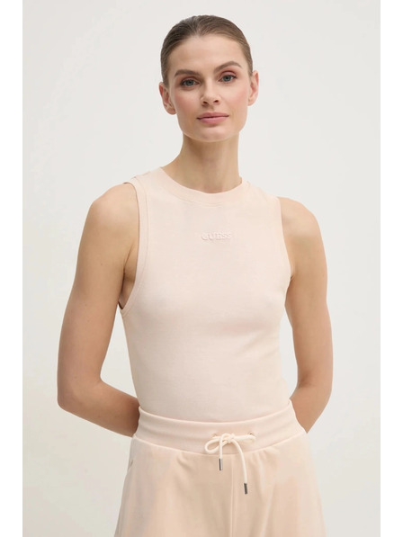 Guess Jeans Дамска бежова блуза без ръкави Guess jeans
