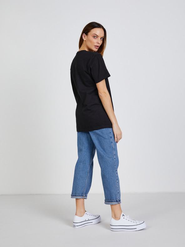 DOBRO Черна унисекс тениска с бродерия на пчели GOOD. for Forsage