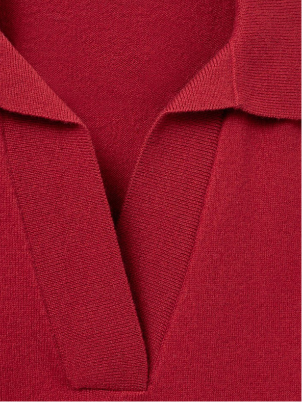 Sofie Schnoor Червена дамска риза с вълнен пуловер Sofie Schnoor