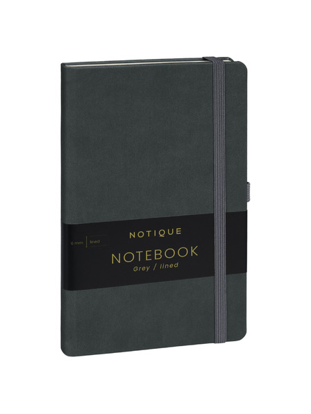 NOTIQUE NOTIQUE Бележки в сив цвят, подшити, 13 x 21 cm
