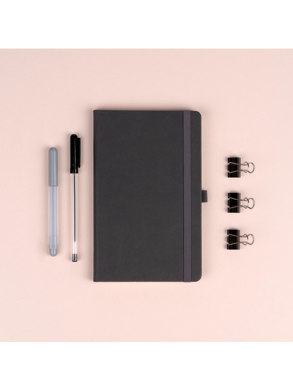 NOTIQUE NOTIQUE Бележки в сив цвят, подшити, 13 x 21 cm