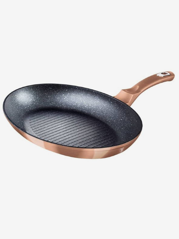 Berlingerhaus Тиган за риба и пържоли с мраморна повърхност 35 см Rosegold Metallic Line BERLINGERHAUS
