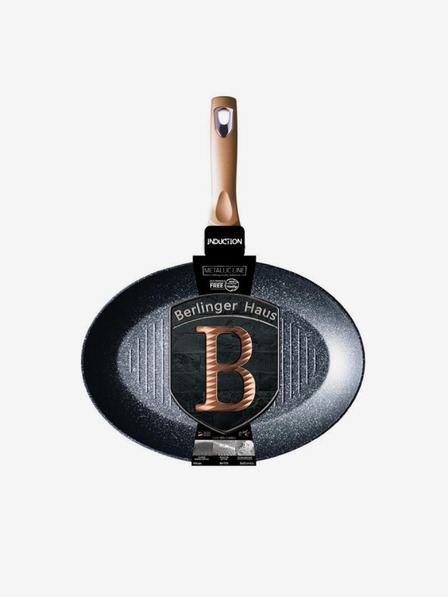 Berlingerhaus Тиган за риба и пържоли с мраморна повърхност 35 см Rosegold Metallic Line BERLINGERHAUS