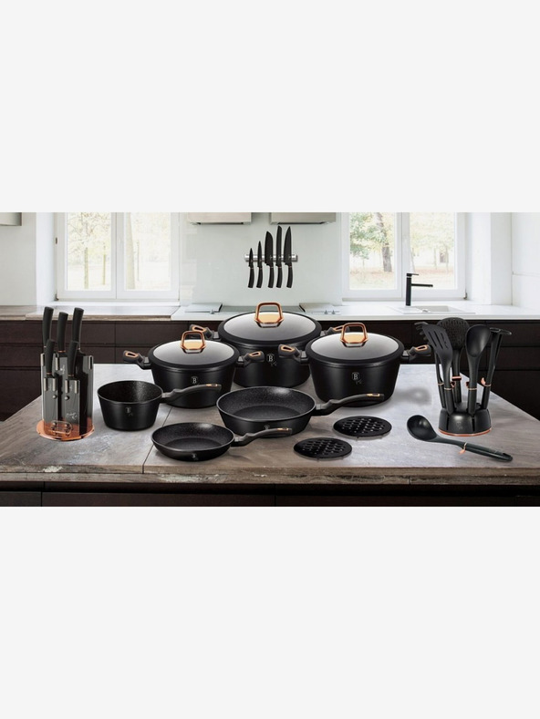 Berlingerhaus Грил тиган с мраморно покритие BERLINGERHAUS Black Rose Collection (28 см)