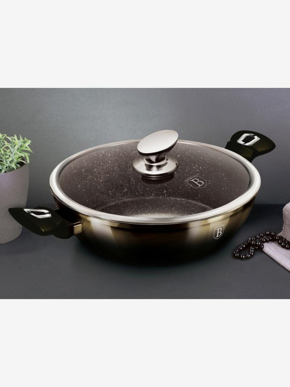Berlingerhaus Дълбок тиган с капак 28 см Shiny Black Collection BERLINGERHAUS